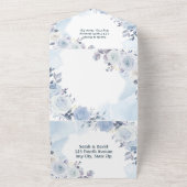 Klassische blaue Rose Blume Aquarell All In One Einladung (Außenbereich)