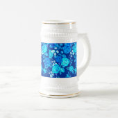 Klassische Blaue Rose Blume Muster-876 Bierglas (VorderseiteRechts)
