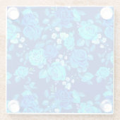 Klassische Blaue Rose Blume Muster-876 Glasuntersetzer (Rückseite)