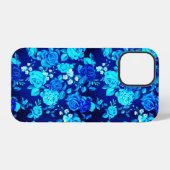 Klassische Blaue Rose Blume Muster-876 iPhone Hülle (Rückseite (Horizontal))