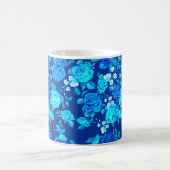 Klassische Blaue Rose Blume Muster-876 Kaffeetasse (Mittel)