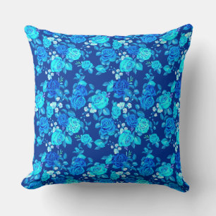 Klassische Blaue Rose Blume Muster-876 Kissen
