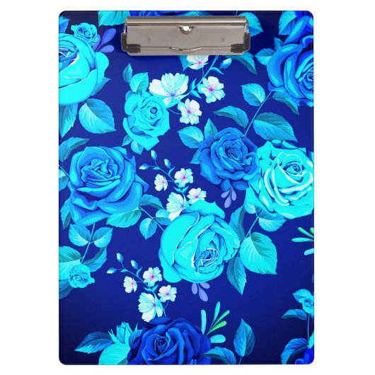 Klassische Blaue Rose Blume Muster-876 Klemmbrett (Vorderseite)