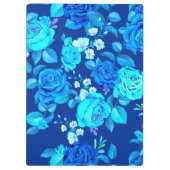 Klassische Blaue Rose Blume Muster-876 Klemmbrett (Rückseite)