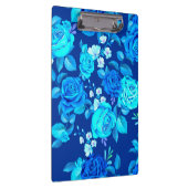 Klassische Blaue Rose Blume Muster-876 Klemmbrett (Rechts)