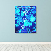 Klassische Blaue Rose Blume Muster-876 Leinwanddruck (Insitu (Holzboden))