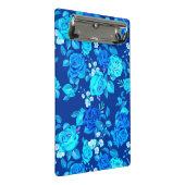 Klassische Blaue Rose Blume Muster-876 Mini Klemmbrett (Schrägansicht)