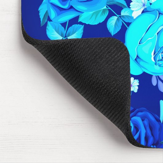 Klassische Blaue Rose Blume Muster-876 Mousepad (Ecke)