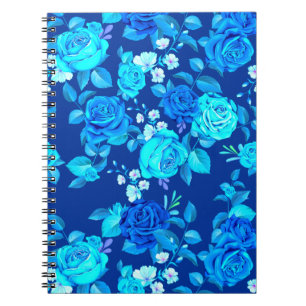 Klassische Blaue Rose Blume Muster-876 Notizblock