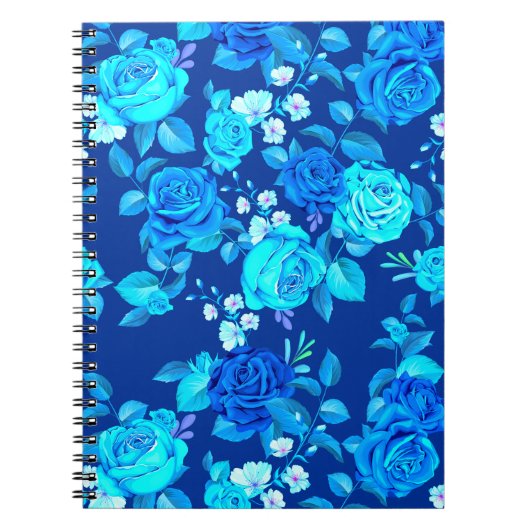 Klassische Blaue Rose Blume Muster-876 Notizblock (Vorderseite)