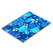 Klassische Blaue Rose Blume Muster-876 Notizblock (Linke Seite)