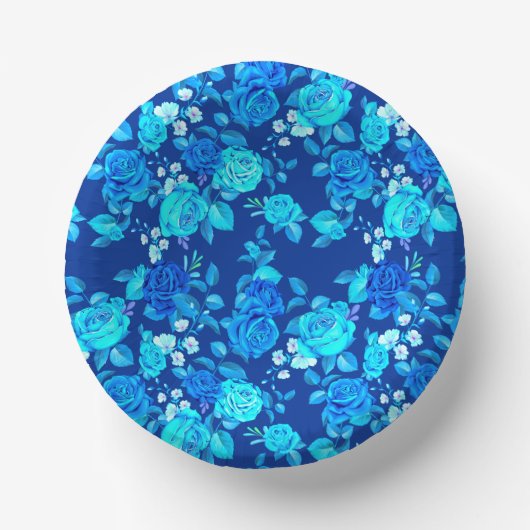 Klassische Blaue Rose Blume Muster-876 Pappteller (Vorderseite)