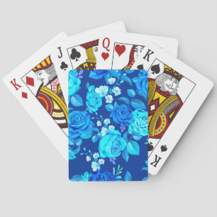 Klassische Blaue Rose Blume Muster-876 Spielkarten