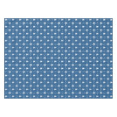 Klassische Blaue Schneeflocken Weihnachtsbäume Tischdecke (Vorderseite (Horizontal))