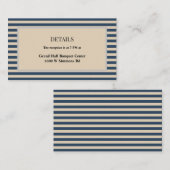 Klassische blaue Streifen Gerahmte Details Hochzei Begleitkarte (Vorne/Hinten)