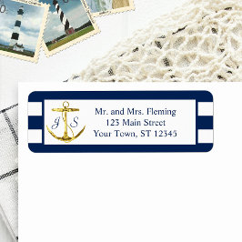 Klassische blaue Streifen und Ankerhochzeit