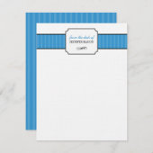 Klassische blaue Streifen vom Schreibtisch aus Mitteilungskarte (Vorne/Hinten)