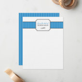 Klassische blaue Streifen vom Schreibtisch aus Mitteilungskarte (Vorderseite/Rückseite Beispiel)