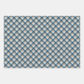 Klassische Blaue Taupe Beige Weiß Kariert Geschenkpapier Set (Vorderseite 3)