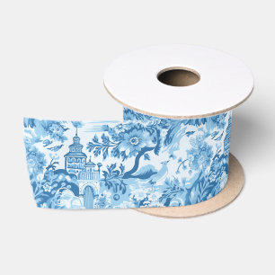 Klassische Blaue Toile-Landschaft Satinband