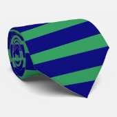 Klassische blaue und grüne horizontale Streifen Krawatte (Gerollt)