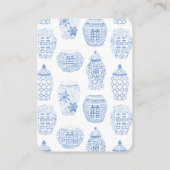 Klassische blaue und weiße Bücher für Babydusche Begleitkarte (Rückseite)