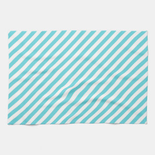 Klassische blaue und weiße diagonale Streifen Geschirrtuch