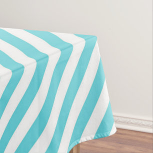 Klassische blaue und weiße diagonale Streifen Tischdecke