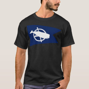 Klassische blaue und weiße Nantucket Island White  T-Shirt