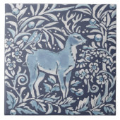 Klassische Blaue Verzierte Hirschwalbe Fliese (Vorderseite)