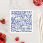 Klassische Blaue Waldtiere Damask Serviette (Beispiel)