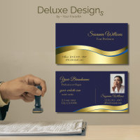 Klassische blaue Wavy Gold Dekoration mit Foto Sti