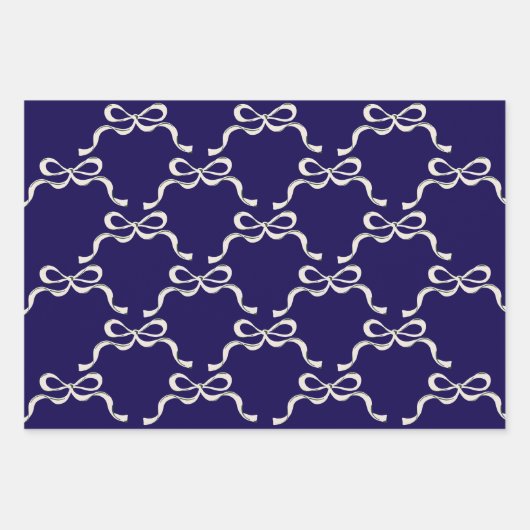 Klassische blaue Weihnachtsbögen Weihnachtsfeierta Geschenkpapier Set (Vorderseite)