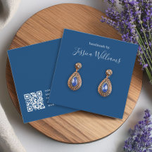 Klassische blaue weiße QR-Code-Ohrring-Display-Kar