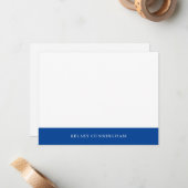 Klassische Blauer Farbblockflat Mitteilungskarte (Vorderseite/Rückseite Beispiel)