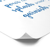 Klassische Blaukalligrafie | Momosa Bar Script Sig Poster (Ecke)