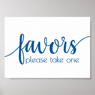 Klassische Blaukalligrafie Script Fevor Table Si Poster