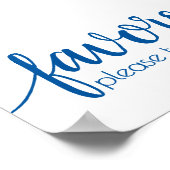 Klassische Blaukalligrafie | Script Fevor Table Si Poster (Ecke)