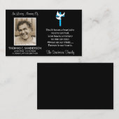 Klassische Blue Cross Dove Foto Beerdigungskarte Visitenkarte (Vorne/Hinten)