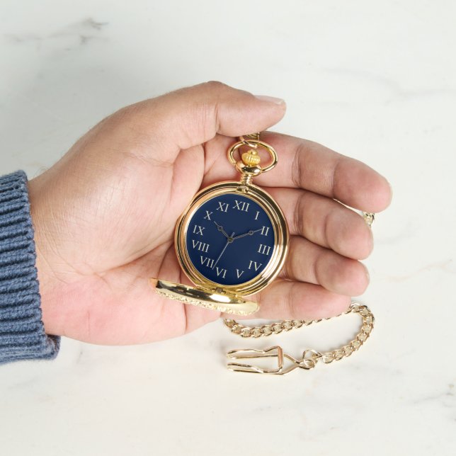 Klassische Blue Pocket Watch Armbanduhr (Hand)