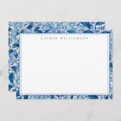 Klassische Blue-White Chinoiserie Note Card Mitteilungskarte (Vorne/Hinten)