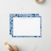 Klassische Blue-White Chinoiserie Note Card Mitteilungskarte (Vorderseite/Rückseite Beispiel)