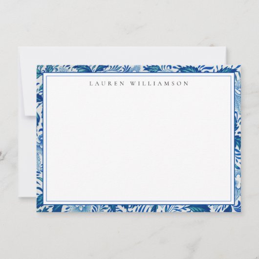 Klassische Blue-White Chinoiserie Note Card Mitteilungskarte (Vorderseite)
