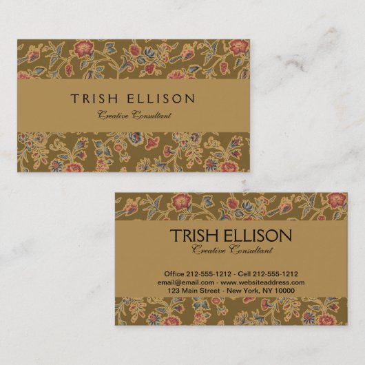 Klassische Blume Chintz Hübsch Soft Floral Design Visitenkarte (Vorne/Hinten)