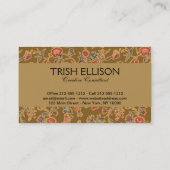Klassische Blume Chintz Hübsch Soft Floral Design Visitenkarte (Rückseite)