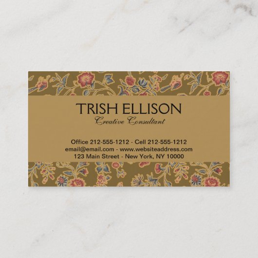 Klassische Blume Chintz Hübsch Soft Floral Design Visitenkarte (Rückseite)