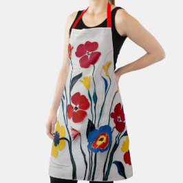 Klassische Blume in Rot und Gelb Schürze