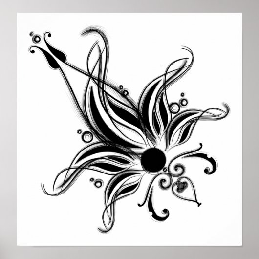 klassische Blume wirbeln Poster (Vorne)