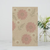 Klassische Blumen-Einladung Briefpapier (Stehend Vorderseite)