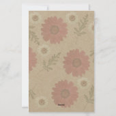 Klassische Blumen-Einladung Briefpapier (Rückseite)